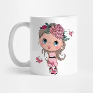 Cute little girl princess in pink dress. Mug